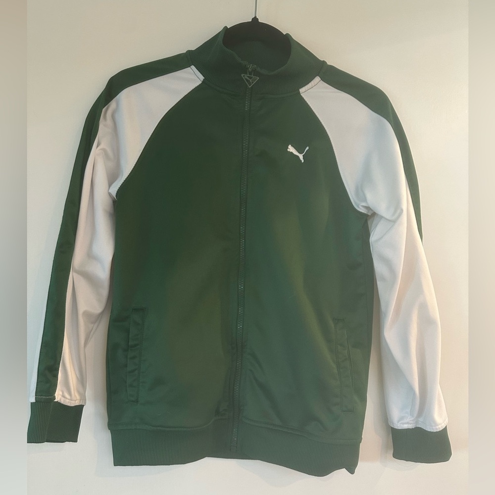 Puma Forest Green and White Sports Jacket
